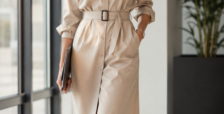 biz casual 10 shirt dress belt loafers