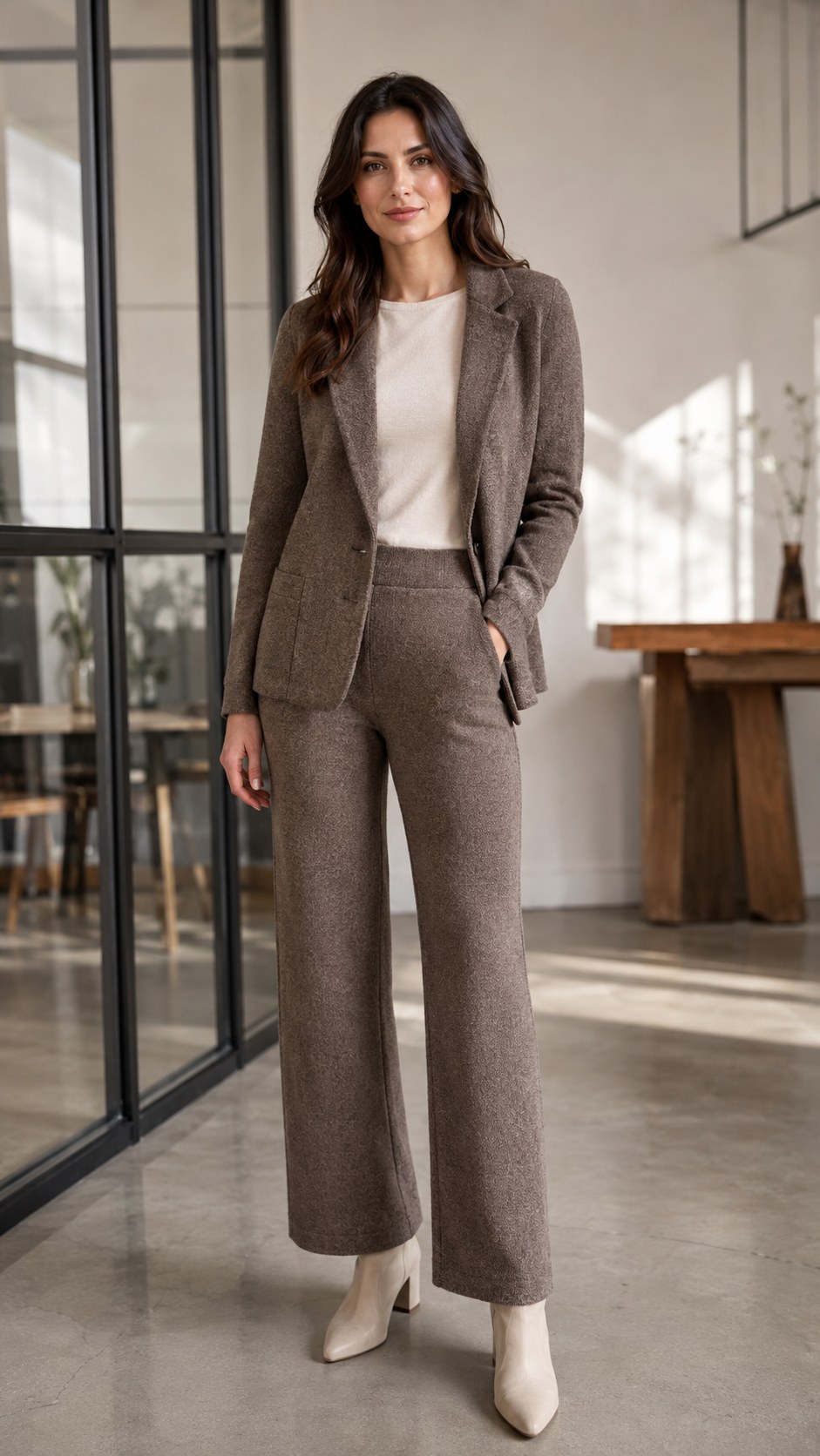 7. Knit Co-Ord Set + Ankle Boots