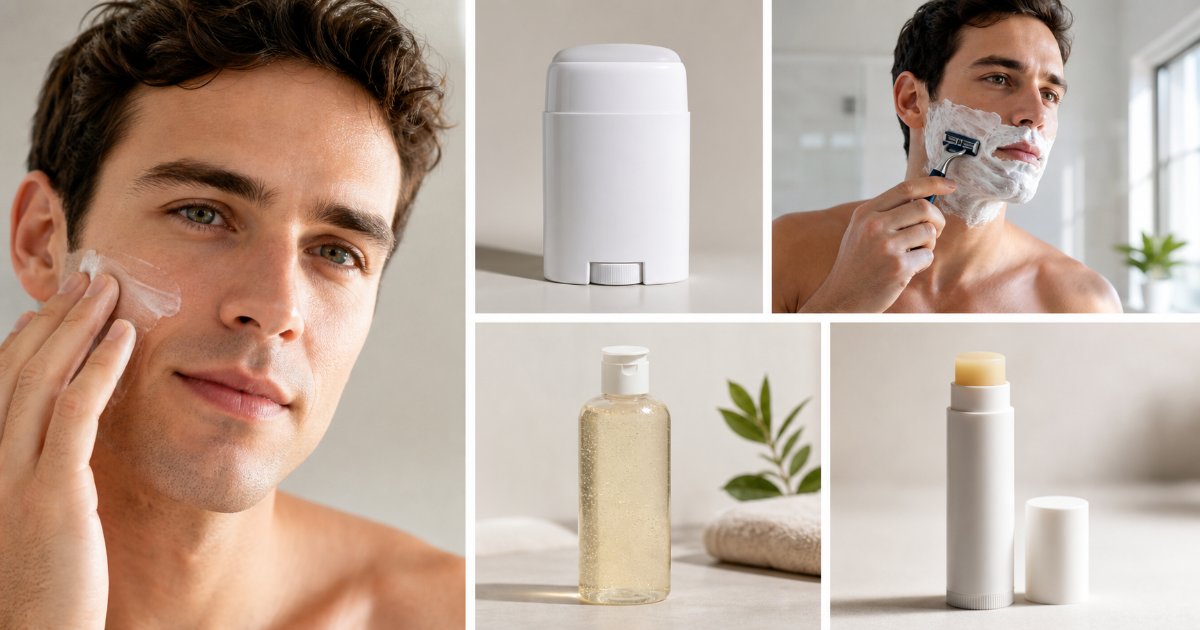 Man applying a lightweight SPF moisturiser to his face
