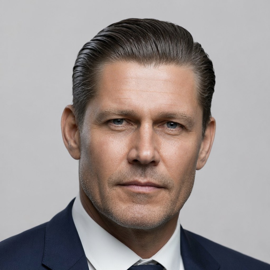 9. The Classic Slick Back haircut for men with thick hair
