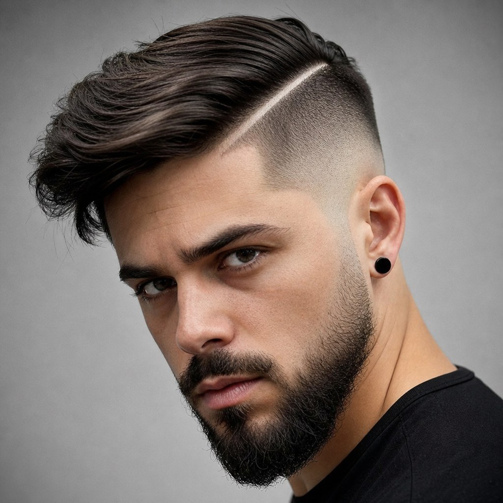 11. The Disconnected Undercut with Hard Part haircut for men with thick hair