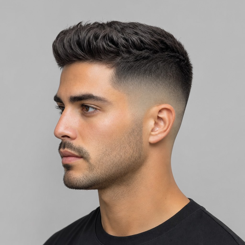 7. The Fade with Length on Top haircut for men with thick hair