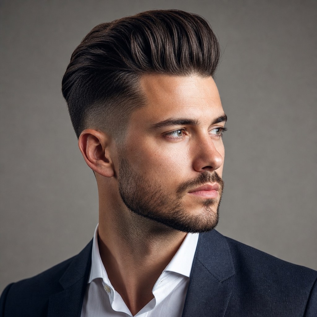 6. The Modern Pompadour haircut for men with thick hair