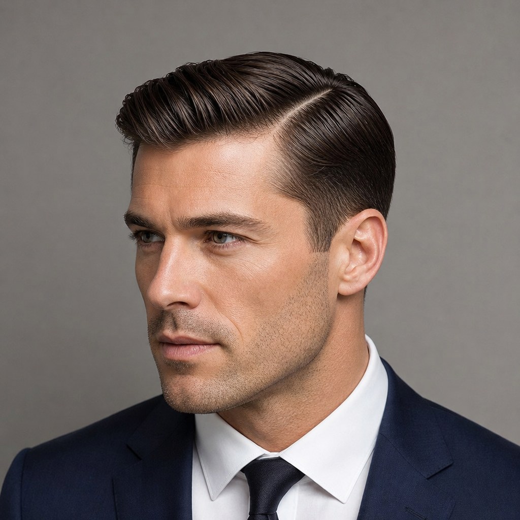 2. The Side Part haircut for men with thick hair
