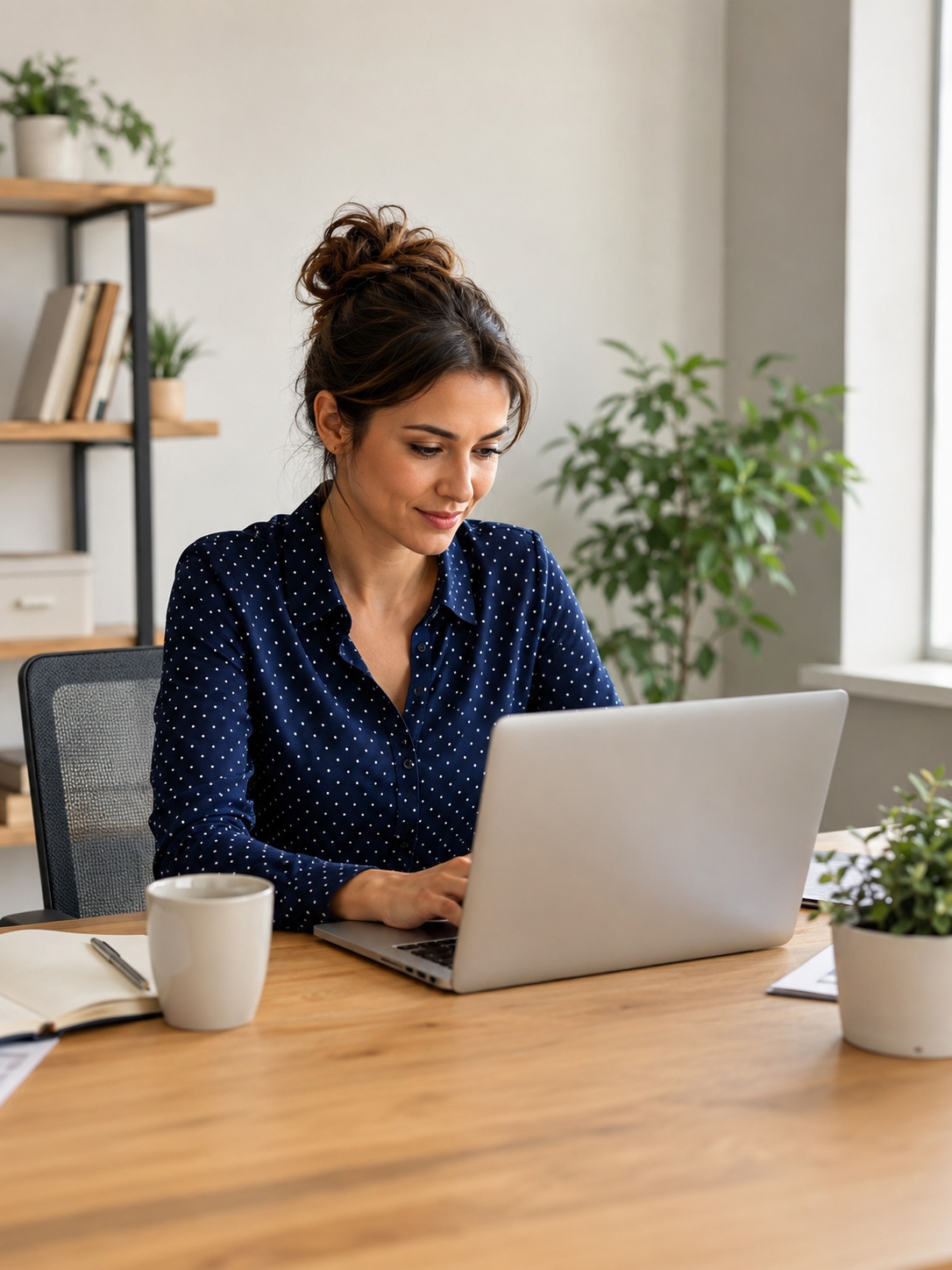 Woman Entrepreneur Reviewing Marketing Content
