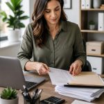 business owner organising financial paperwork