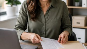 business owner organising financial paperwork