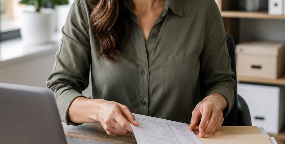 business owner organising financial paperwork