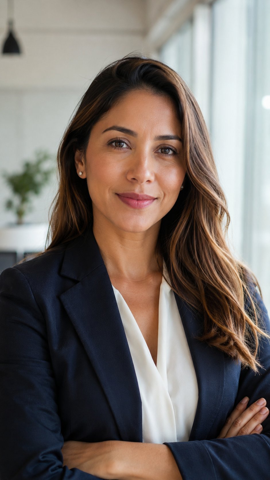Confident portrait of a professional woman with steady eye contact