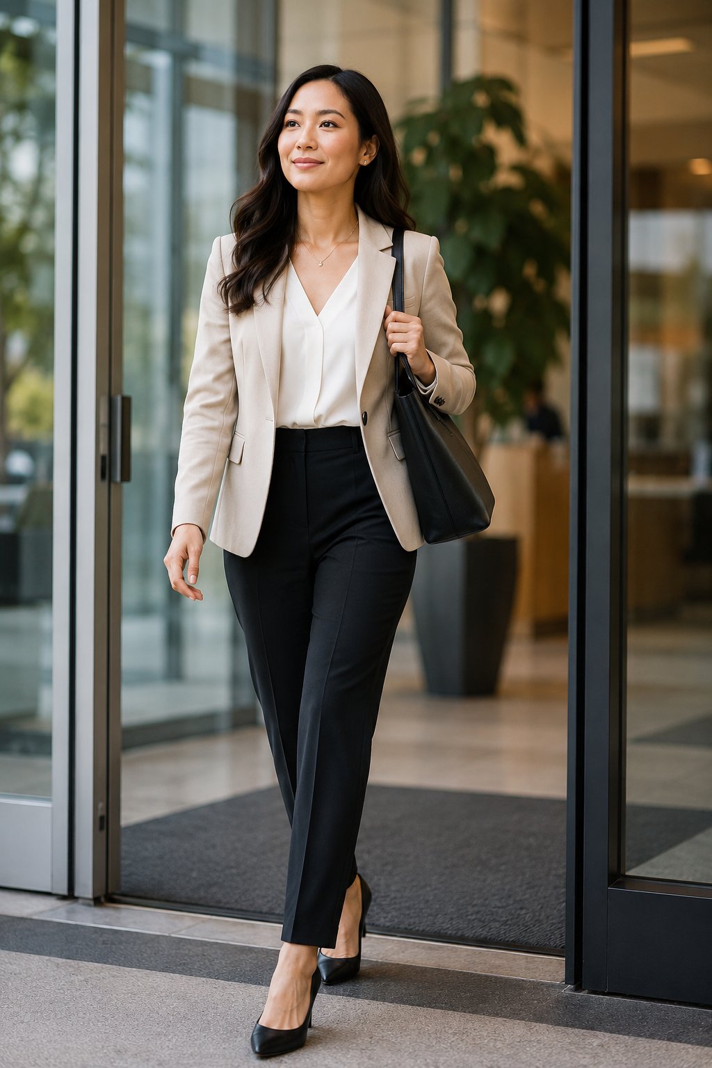 Confident portrait of a professional woman with steady eye contact