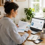 freelancer reviewing health insurance paperwork