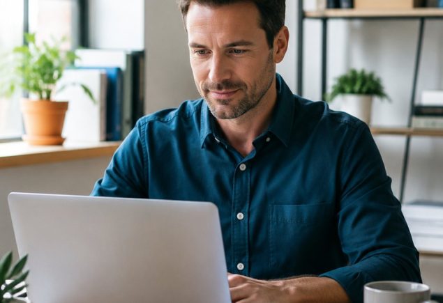 small business owner reviewing loan paperwork