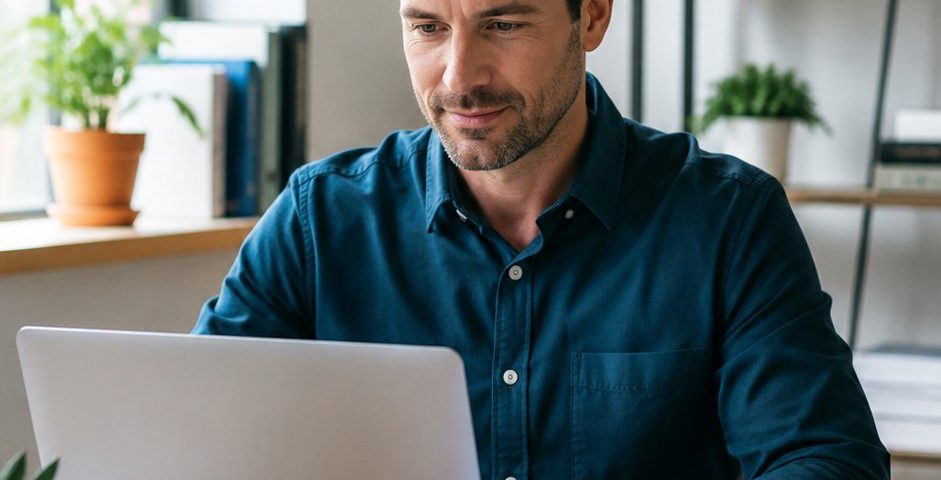 small business owner reviewing loan paperwork