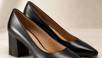 work shoes black block heel